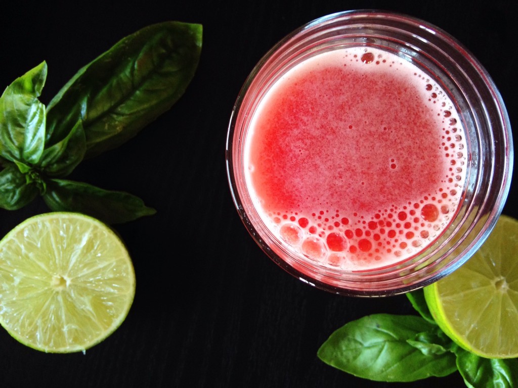 Watermelon Cooler with Basil Lime Simple Syrup Sara Haas, RDN, LDN