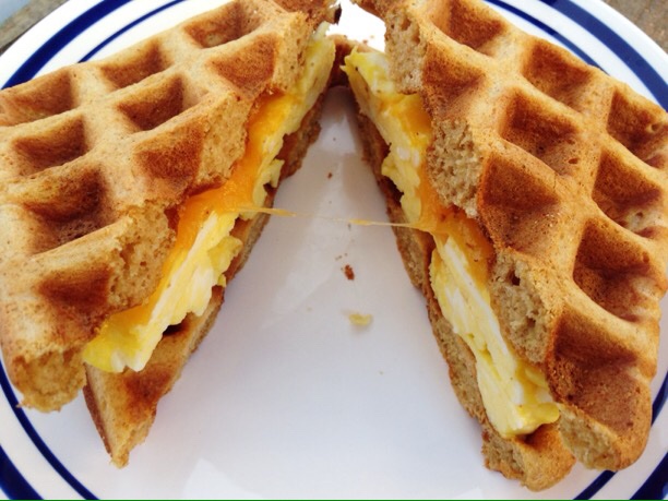 Scrambled Waffle Sandwich Recipe Card