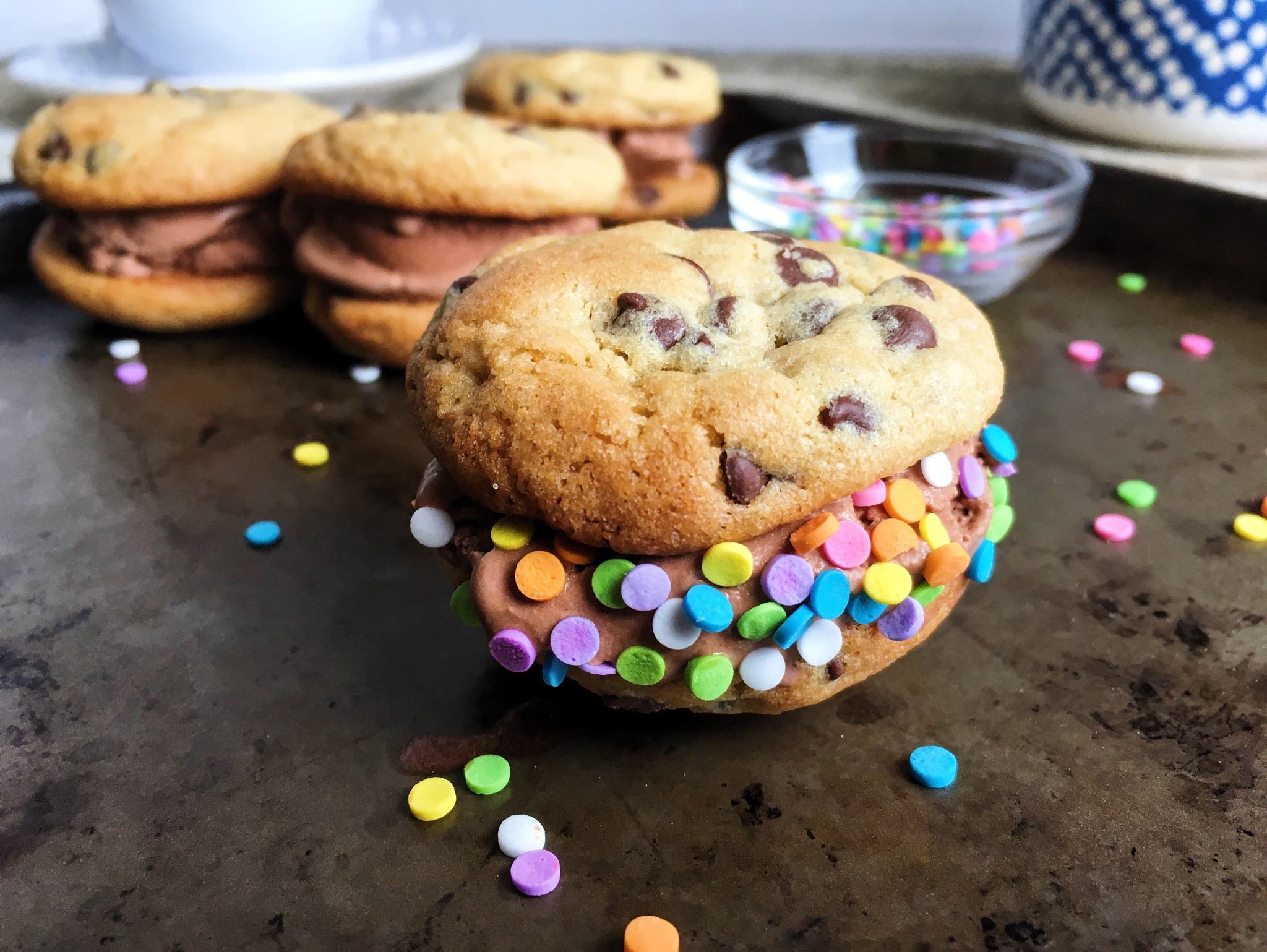 Chocolate Chip Cookie Ice Cream Sandwich