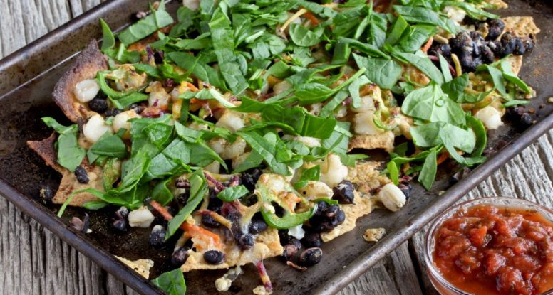 Make these Veggie Loaded Nachos your favorite, nourishing go-to meal! @cookinRD | sarahaasrdn.com