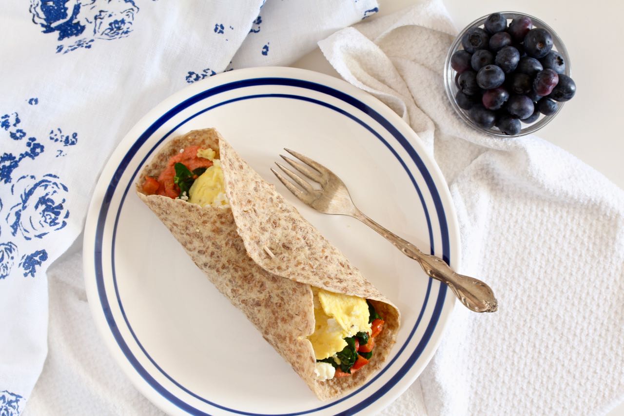 Spinach Egg Feta Wrap