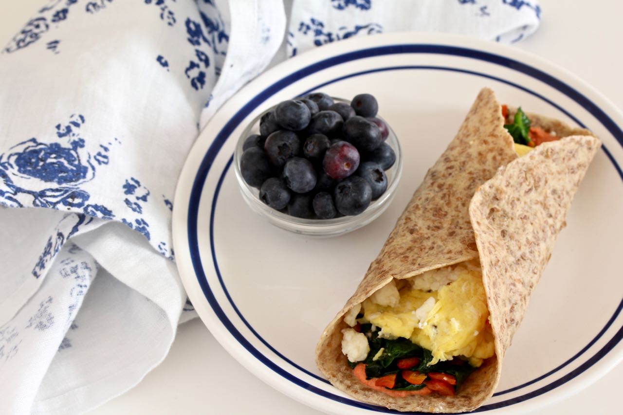 Spinach Egg Feta Wrap