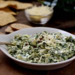 Why not add a poblano to that spinach artichoke dip! Make a double batch, because this one goes quick! @cookinrd | sarahaasrdn.com