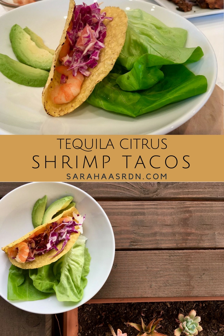 Tequila Citrus Shrimp Tacos - Because it’s always taco time! Let this simple recipe get the taco party started! @cookinRD | sarahaasrdn.com