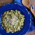 Who says you need lettuce for a salad? You don’t when you’ve got Brussels sprouts! Try this Shaved Roasted Brussels Sprouts Salad! @cookinRD | sarahaasrdn.com
