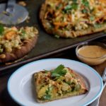 Sriracha Peanut Naan Pizza - Looking for a flavorful dinner that comes together FAST? Look no further than this Sriracha Peanut Naan Pizza! @cookinRD | sarahaasrdn.com