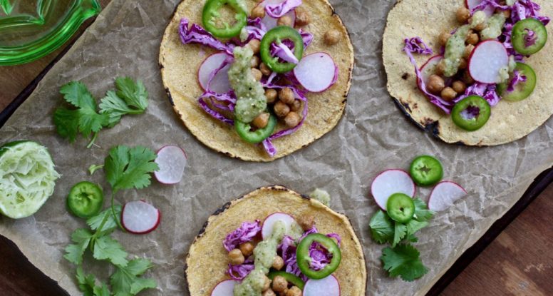 Think chickpeas make for good tacos? Me too! These Cumin Chickpea Tacos are satisfying and delicious! @cookinRD | sarahaasrdn.com