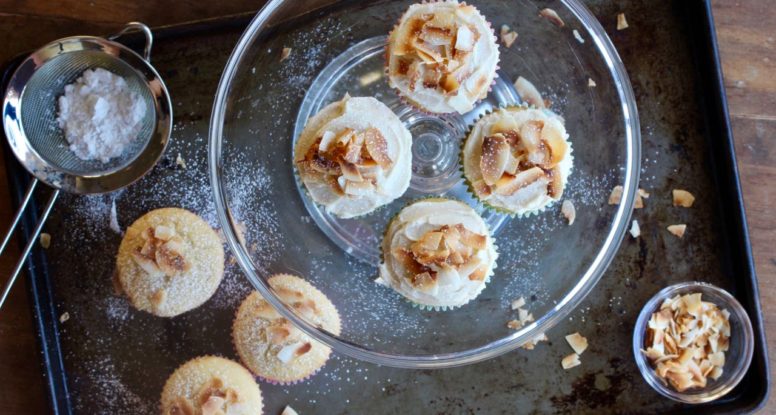 Cupcakes bring joy, so I make them. These Toasted Coconut Cupcakes are reasonably sized and better than the box versions! @cookinRD | sarahaasrdn.com