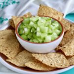 Salsas are a fun way to jazz up any meal. I love the freshness of melon & this Jalapeño Honeydew Salsa adds bright flavor to fish tacos or grilled chicken! @cookinRD | sarahaasrdn.com