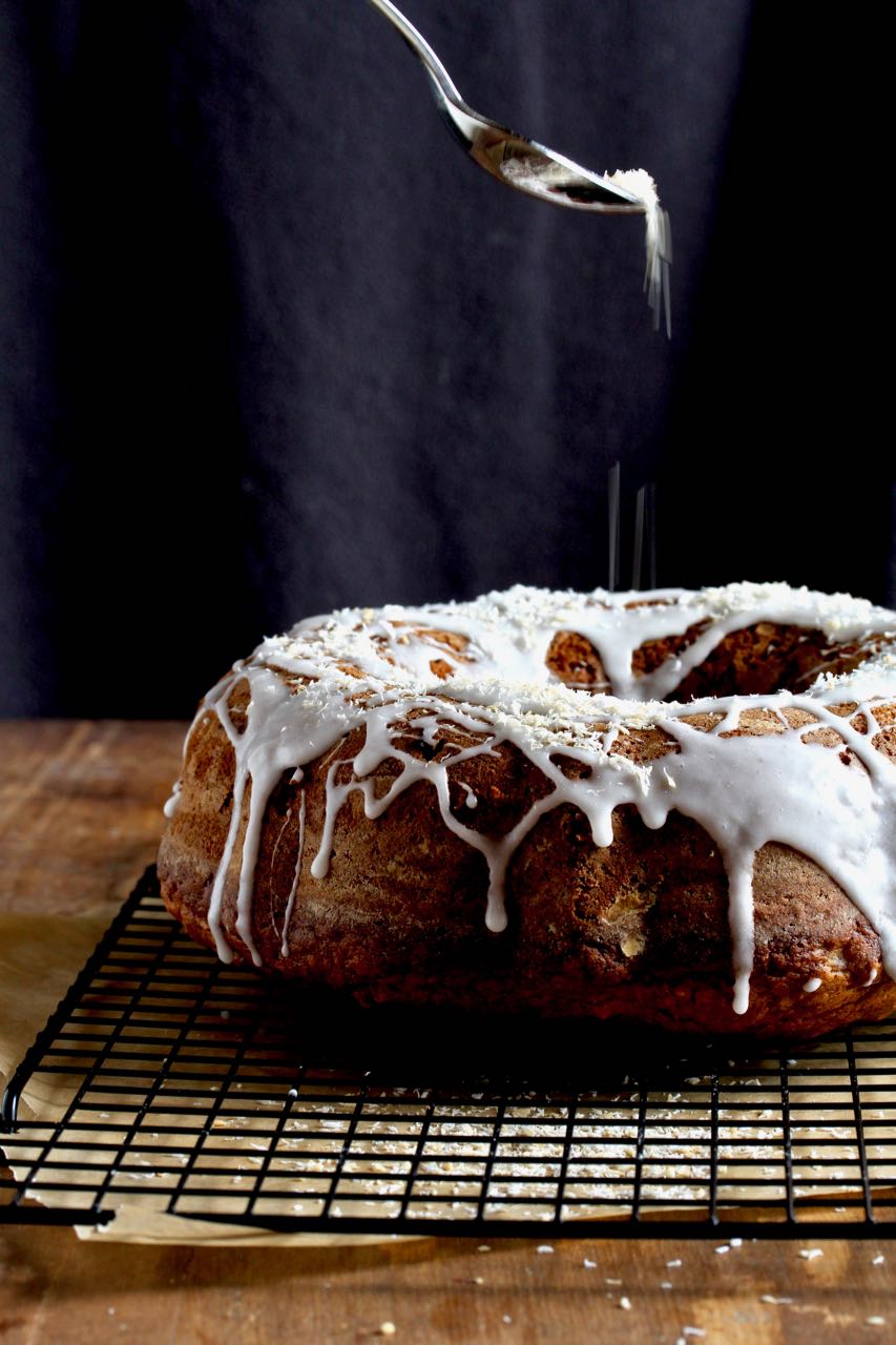 Don’t toss those leftover bananas! Make this Banana Coconut Bundt Cake! @cookinRD | sarahaasrdn.com