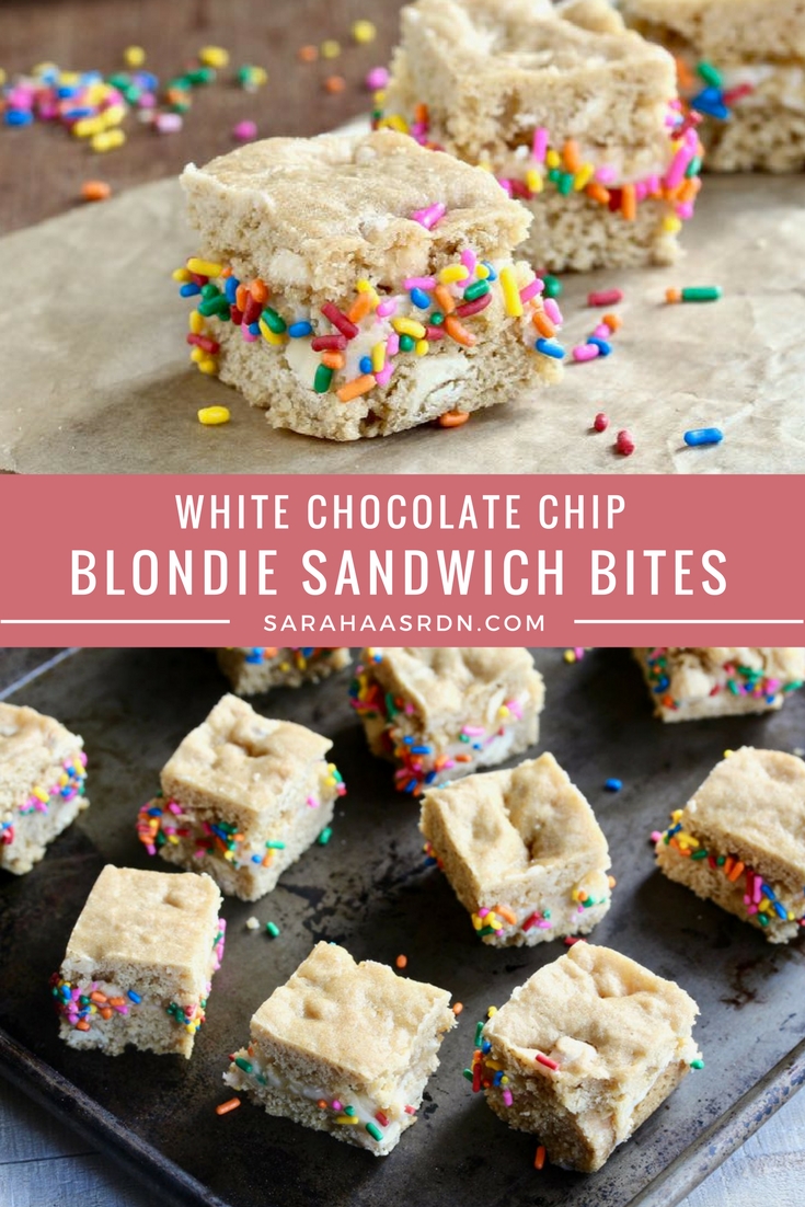 White Chocolate Chip Blondie Sandwich Bites