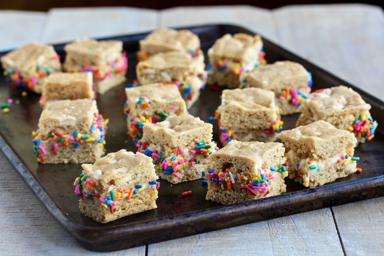 White Chocolate Chip Blondie Sandwiches