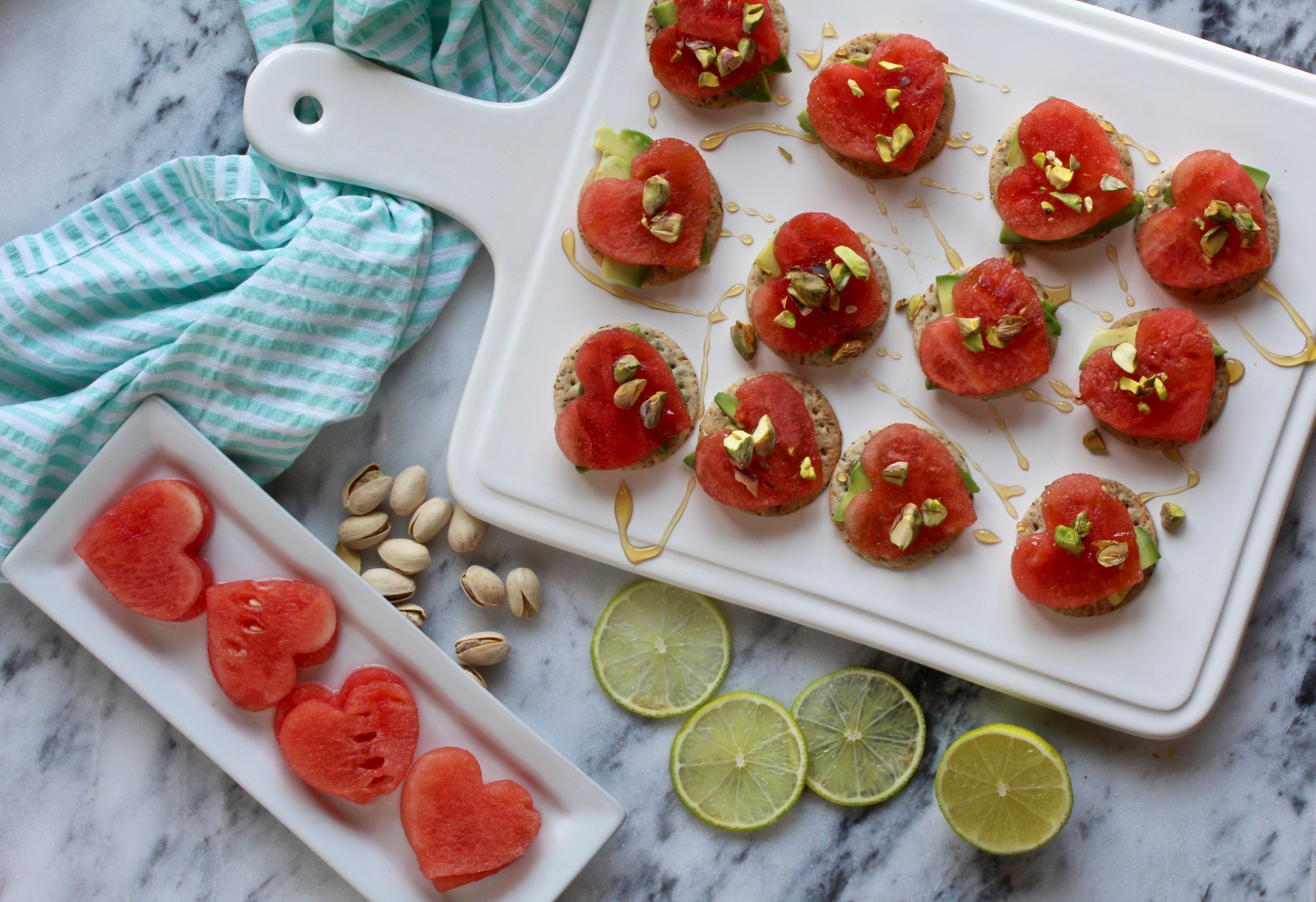 Avocado Watermelon Cracker Snackers