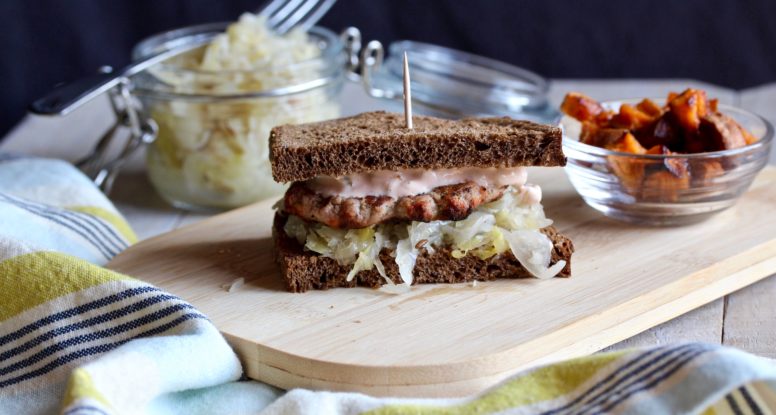 Love sauerkraut? Me too! Need ideas on how to use it? I’ve got them! And a recipe for Sauerkraut Turkey Burgers too! @cookinRD | sarahaasrdn.com