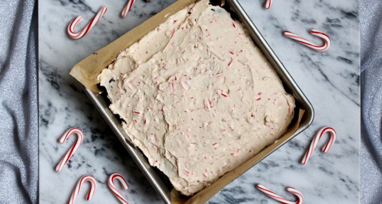All I want for Christmas is - this Candy Cane Chocolate Cake! You’ll love this festive twist on chocolate cake. @cookinRD | sarahaasrdn.com
