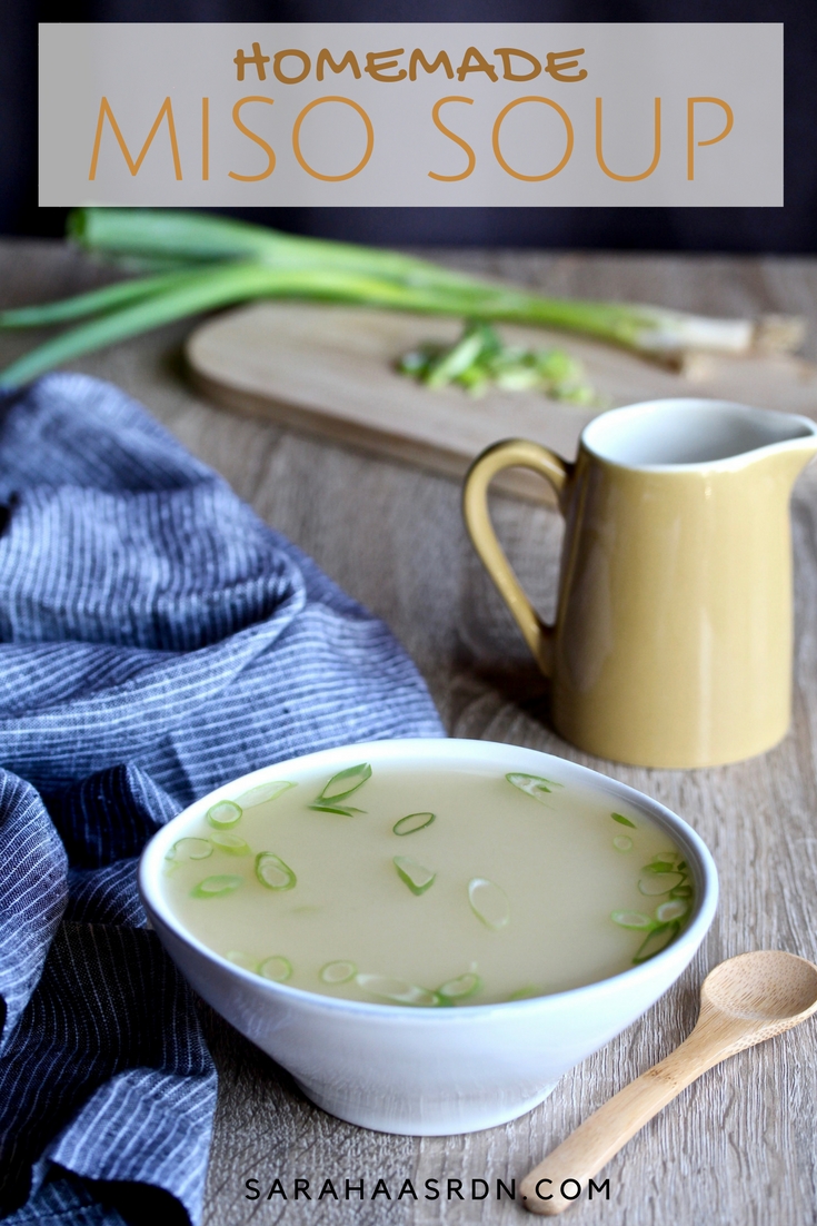 Now that you’ve mastered dashi, it’s time to make Homemade Miso Soup. Who needs carryout when you can make it yourself? @cookinRD | sarahaasrdn.com 