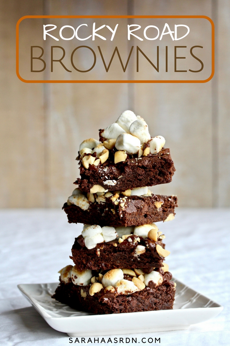 A good old brownie is good, but a Rocky Road Brownie is even better! Learn how to make them! @cookinRD | sarahaasrdn.com 