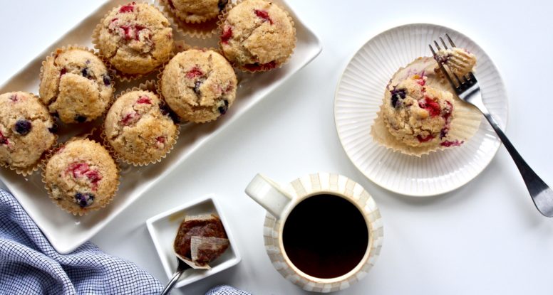 There are bad muffins and there are good muffins. These Seriously Berry Muffins are GOOD muffins. Easy to make and won't last long! @cookinRD | sarahaasrdn.com