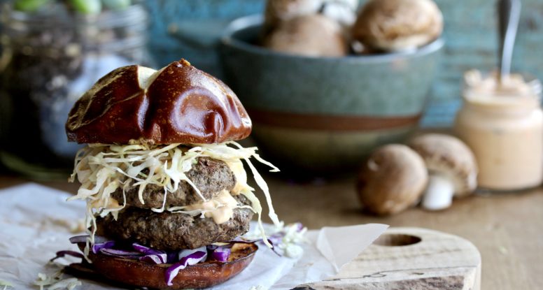 When mushroom and beef meet, they make one incredible burger!