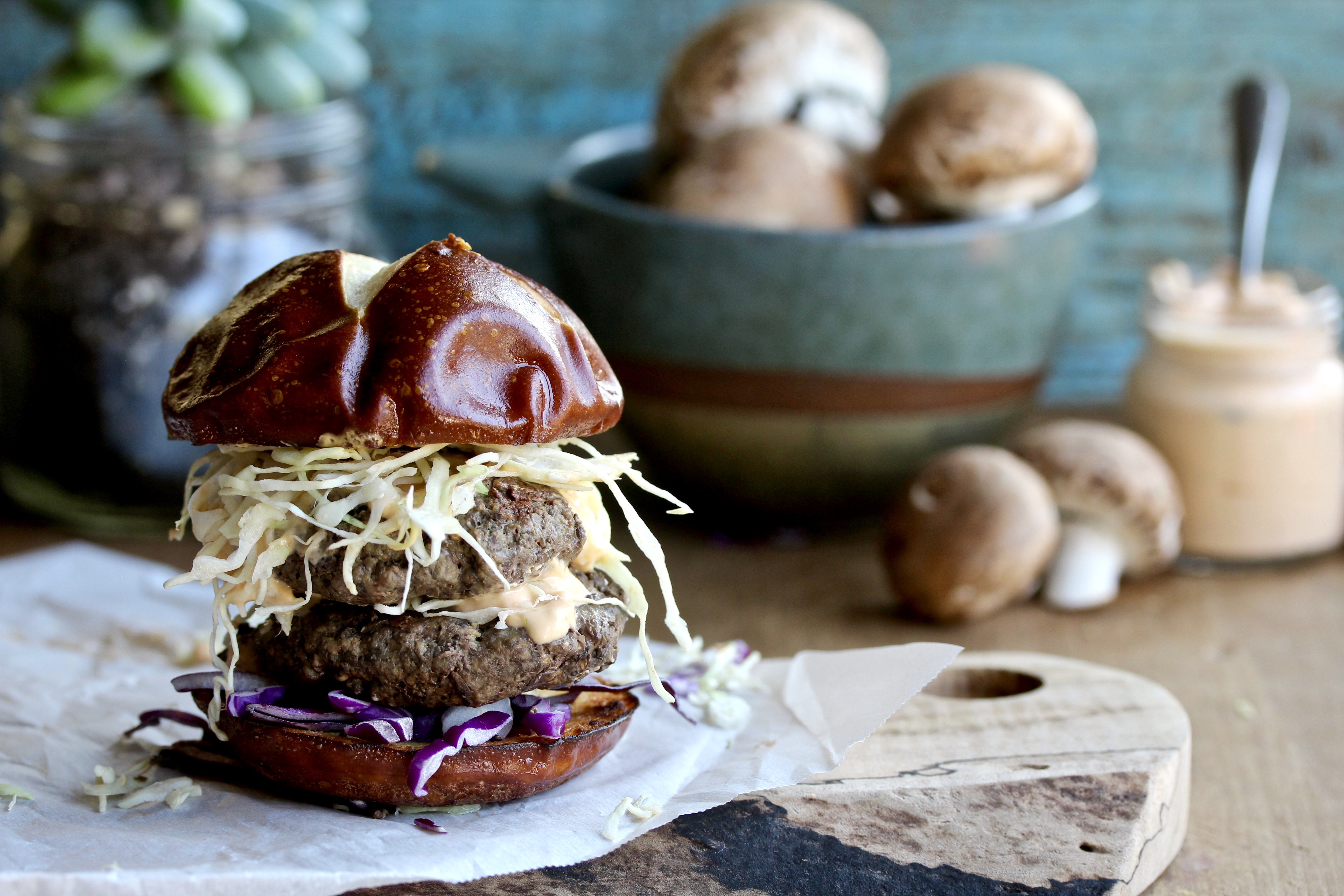 mushroom beef burger sliders