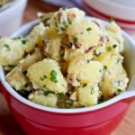 Traditional potato salad with a punch of bacon and chives. You can't beat this easy Bacon Chive Potato Salad! @cookinRD