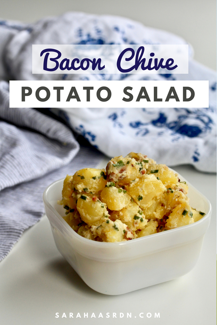 Traditional potato salad with a punch of bacon and chives. You can't beat this easy Bacon Chive Potato Salad! @cookinRD