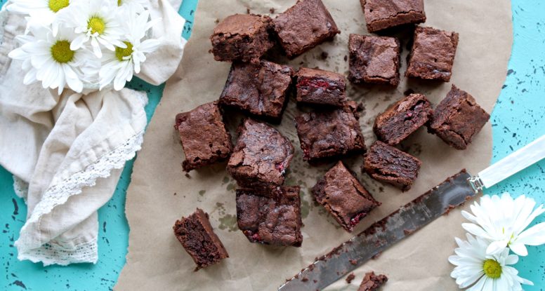 It's the ultimate sweet combination! Try these Outrageous Raspberry Brownies because you deserve to be happy! @cookinRD | sarahaasrdn.com