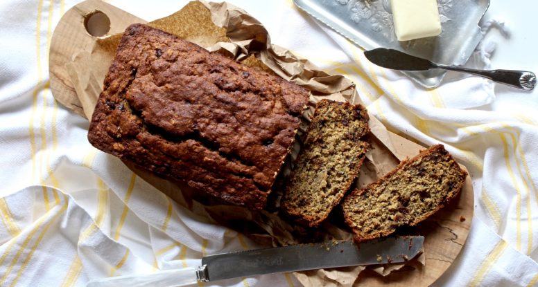 Banana bread gets a nourishing boost with oats and flax seed! This Chocolate Oat Banana Bread makes for an awesome snack or breakfast! @cookinRD | sarahaasrdn.com