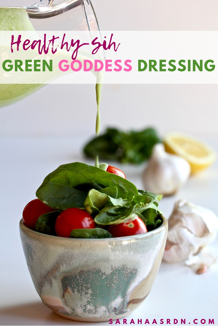 The bottled stuff is good, but homemade is so much! Learn how easy it is to make your own healthyish Green Goddess Dressing!