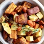 The ultimate veggie side dish is here! Easy Roasted Root Vegetables are the perfect compliment to almost any winter meal! @cookinRD | sarahaasrdn.com