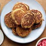 Add a touch of natural sweetness to your pancakes with pistachios and freeze dried strawberries! @cookinRD/sarahaasrdn.com