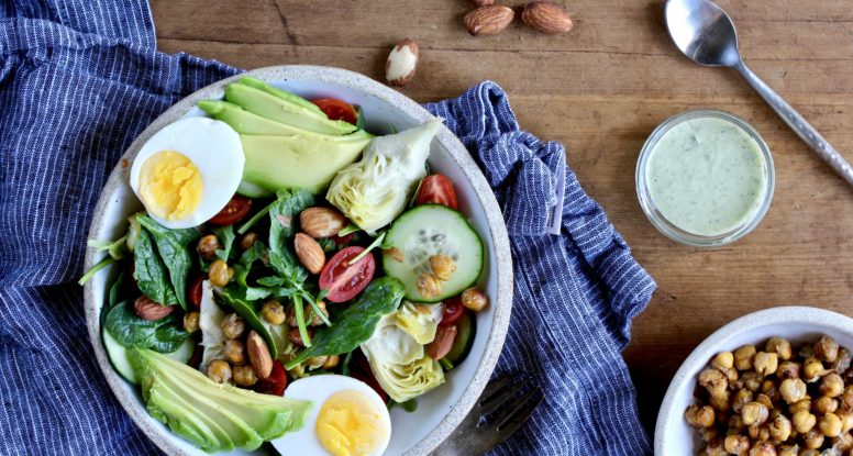 The west coast doesn't feel so far away when you sit down to enjoy this salad! This West Coast Cobb Salad is completely vegetarian and 100% satisfying and delicious!