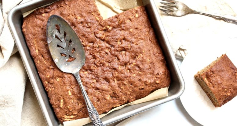 This Apple Walnut Snack Cake will soon become a family favorite! @cookinRD