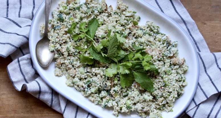 Cilantro-Mint Quinoa Salad | @cookinRD