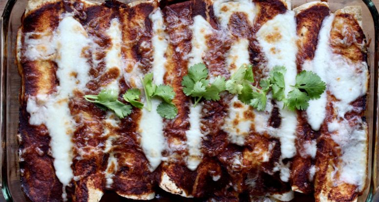 Spinach and Chicken Enchiladas | @cookinRD