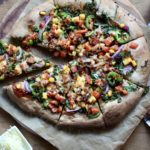 Bacon Kale Peach BBQ Pizza | sarahaasrdn.com