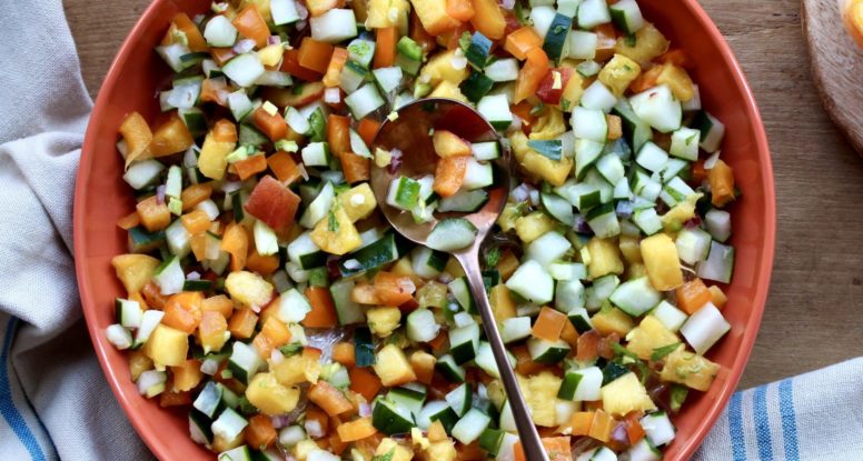 Cucumber Peach Salsa | sarahaasrdn.com