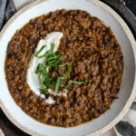 Black Lentil Sweet Potato Soup | sarahaasrdn.com