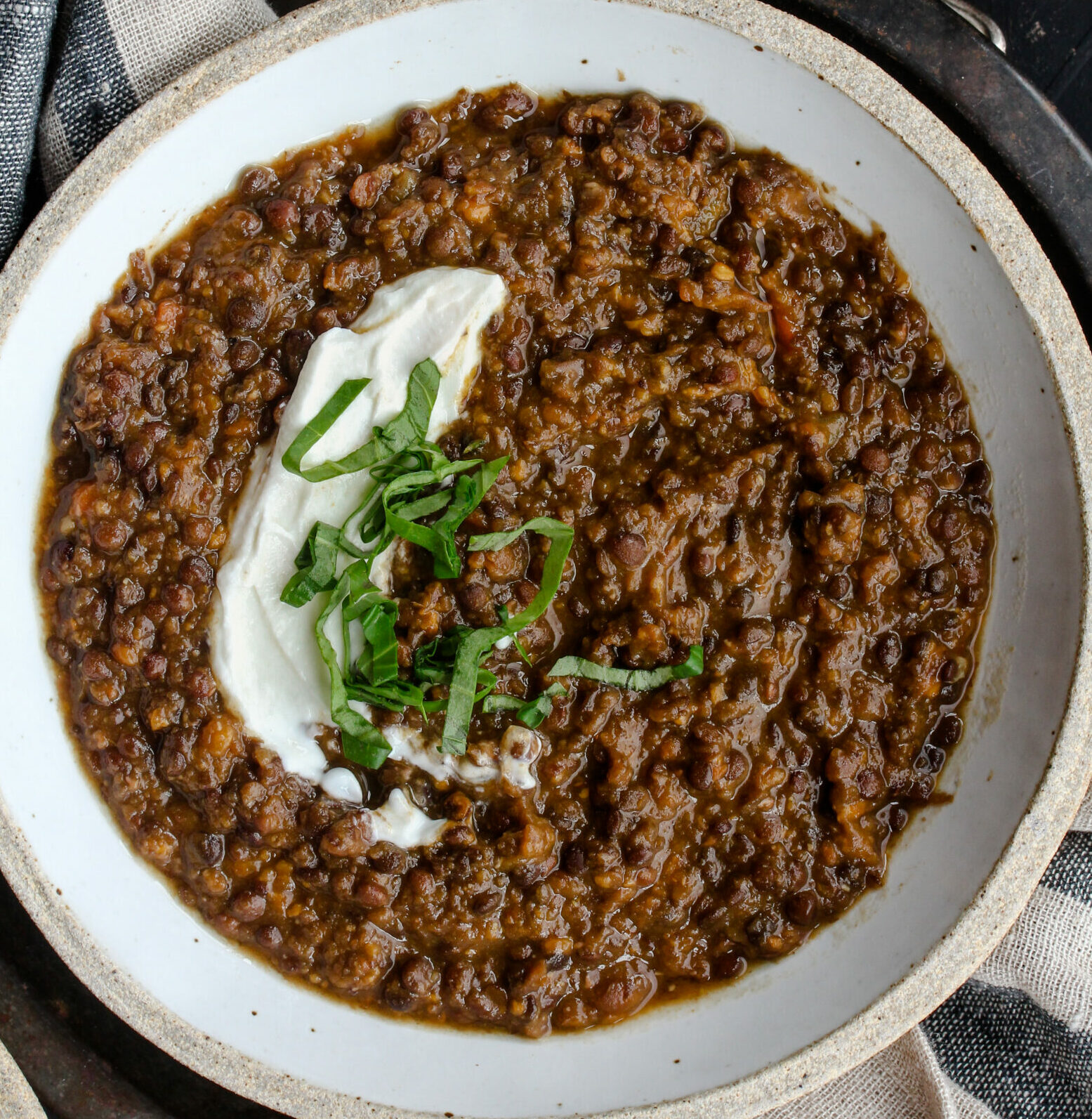 Black Lentil Sweet Potato Soup | sarahaasrdn.com