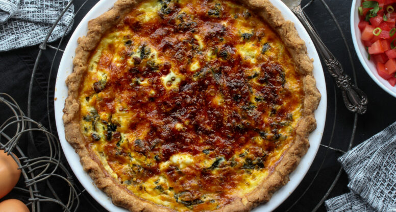 Cheddar Green Chili Chorizo Quiche | sarahaasrdn.com